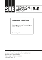 SKB Annual report 1989. Including summaries of technical reports issued during 1989