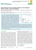 Role of Microstructure and Surface Defects on the Dissolution Kinetics of CeO2, a UO2 Fuel Analogue.