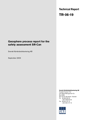 Geosphere process report for the safety assessment SR-Can – SKB.com