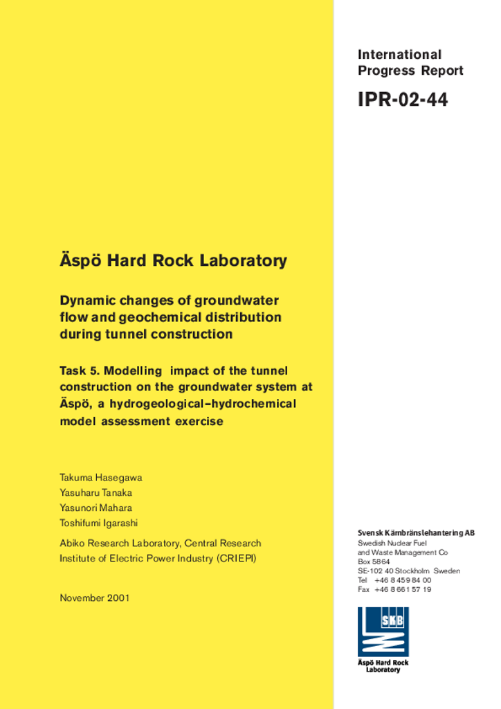Äspö Hard Rock Laboratory. Dynamic changes of groundwater flow and ...