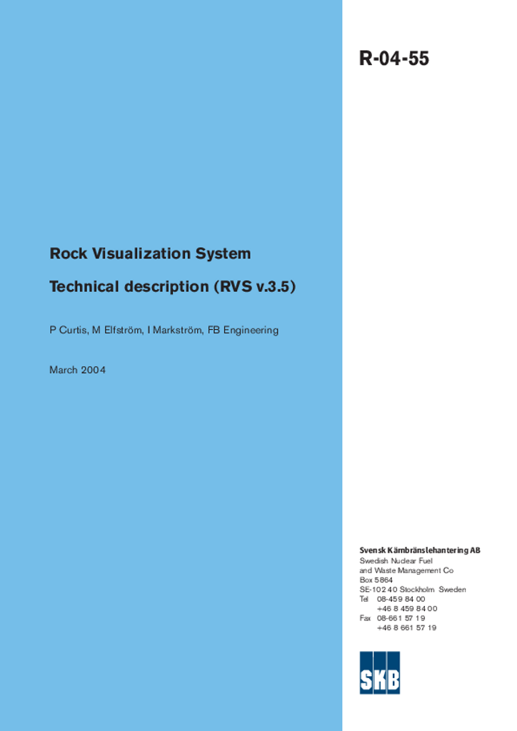 Rock visualization system. Technical description (RVS v.3.5) – SKB.com