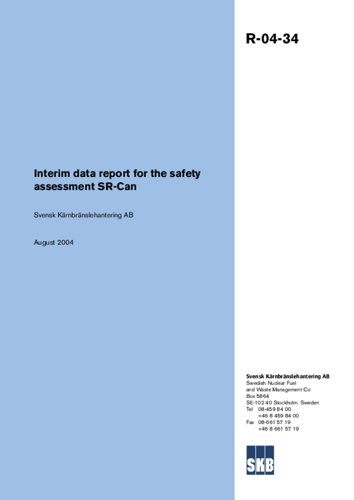 Interim data report for the safety assessment SR-Can – SKB.com