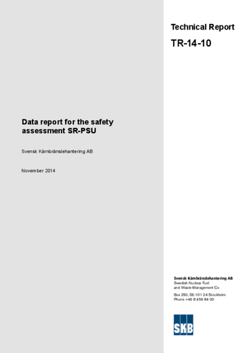 Data report for the safety assessment SR-PSU. Updated 2015-10 – SKB.com