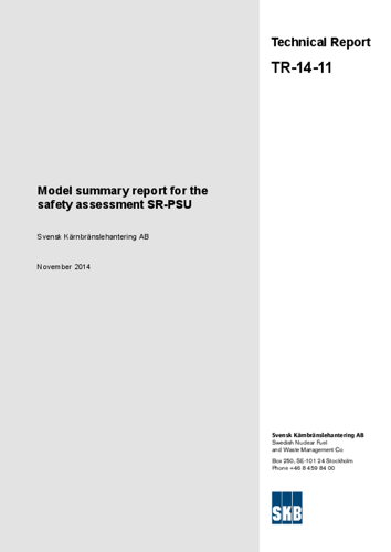 Model summary report for the safety assessment SR-PSU – SKB.com