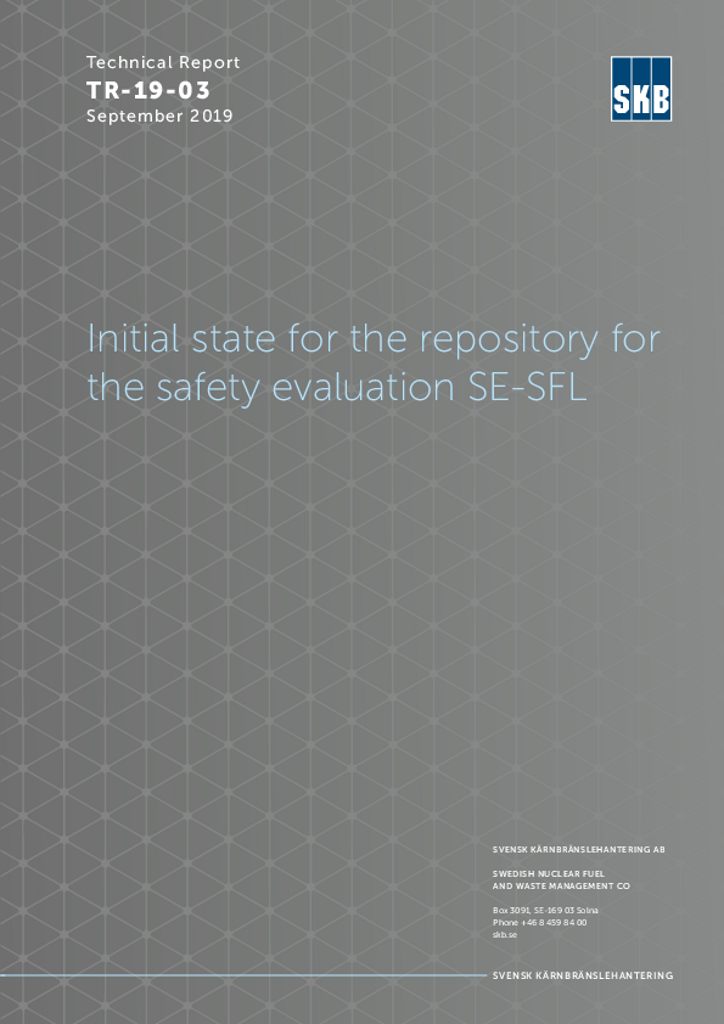 Initial state for the repository for the safety evaluation SE-SFL – SKB.com