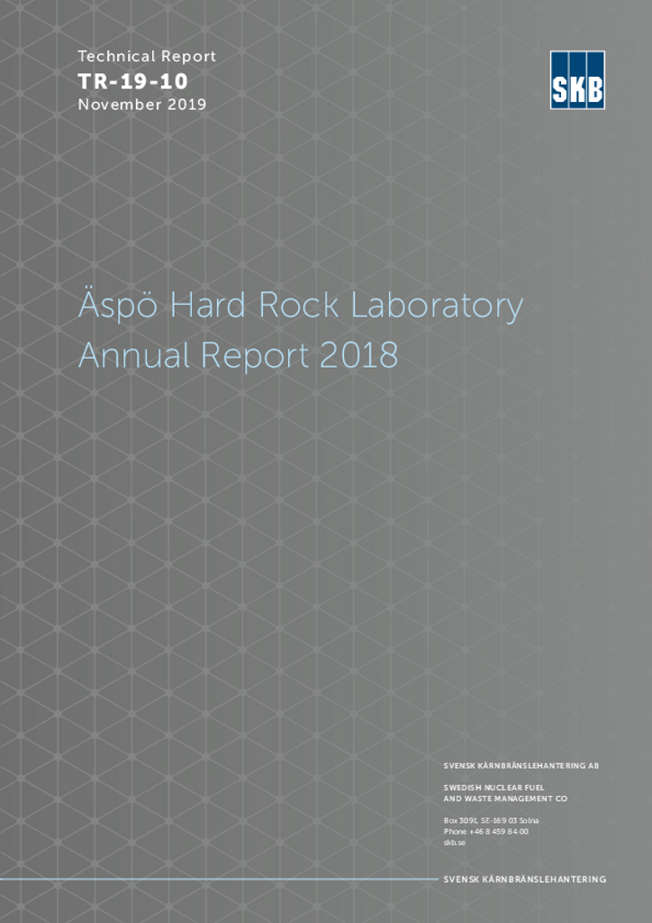 Äspö Hard Rock Laboratory Annual Report 2018