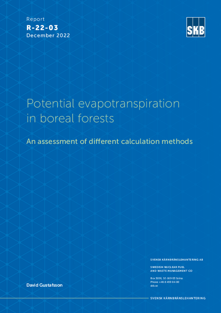 Potential evapotranspiration in boreal forests. An assessment of ...