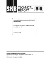 Annual Research and development report 1984. Including Summaries of Technical Reports Issued During 1984