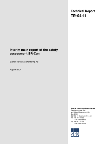 Interim main report of the safety assessment SR-Can – SKB.com